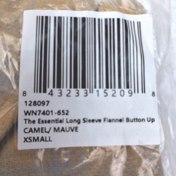 Wildfang Shirt Womens XS Camel Tan Plaid Essential Flannel Button Up Long Sleeve - Picture 7 of 9